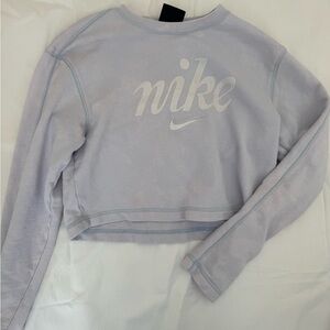 Nike Women's Light Purple Tie Dye Cropped Sweatshirt